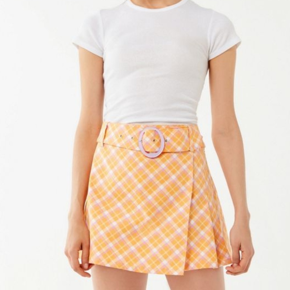 Urban Outfitters Gina Plaid Tailored Mini Skort